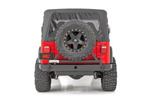 Jeep Wrangler TJ Unlimited Rear Bumper - Rough Country - Classic with Tire Carrier - Black